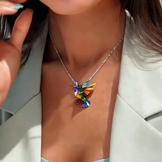 Rainbow Hummingbird Jewelry Set